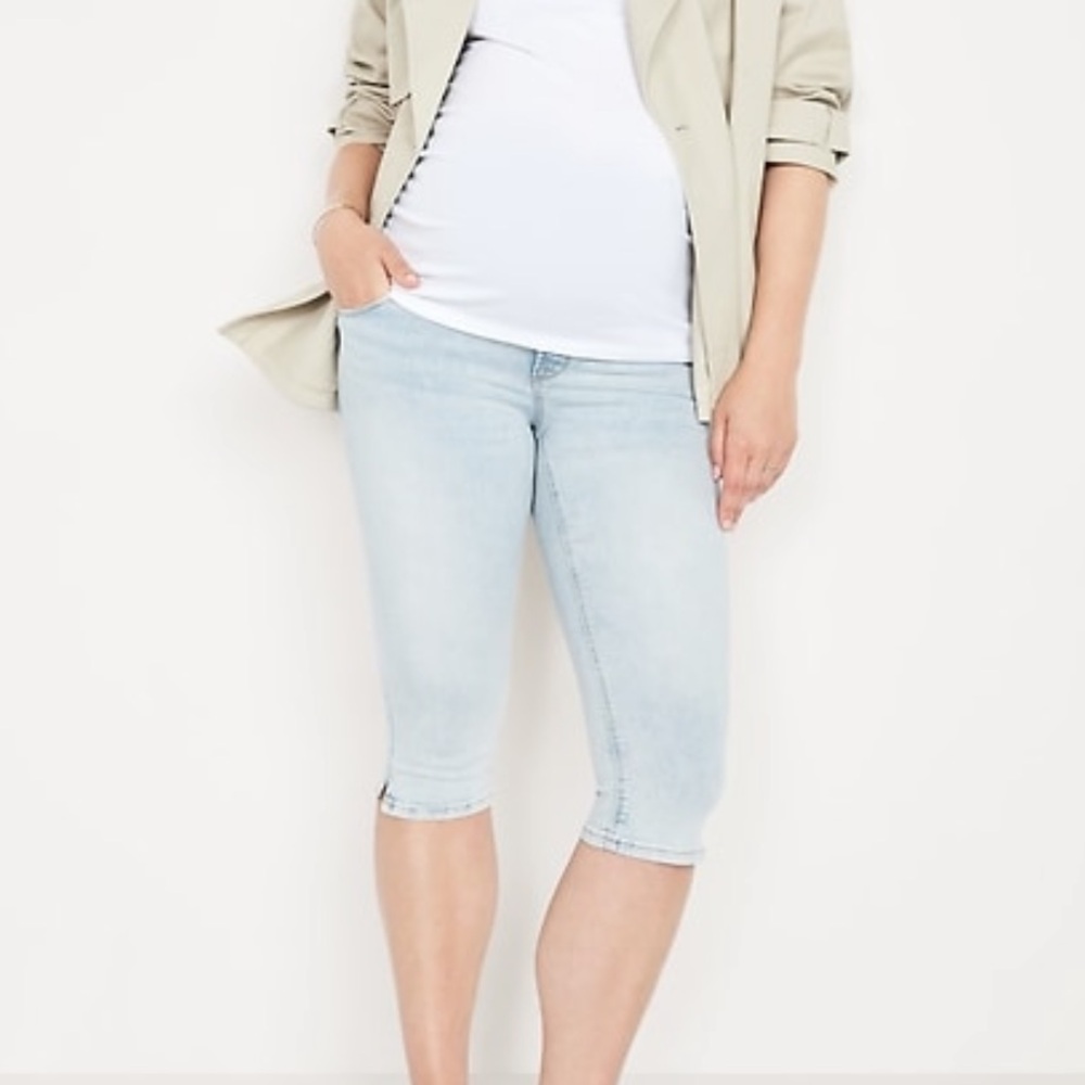 Sale today!!  Maternity denim capris